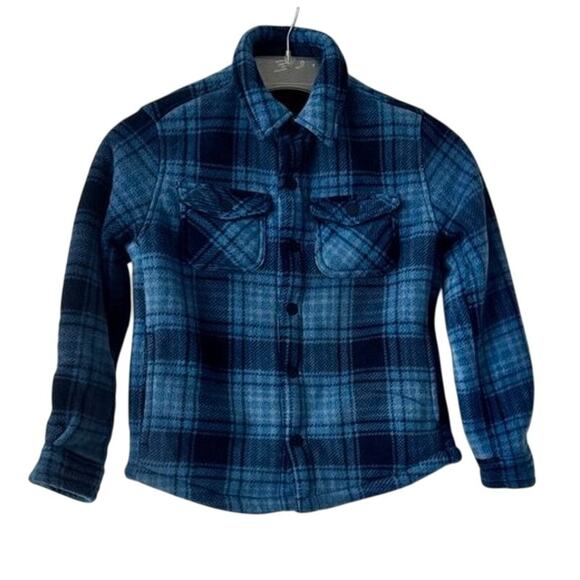 Member’s Mark Blue Plaid Sherpa Lined Flannel Shacket Boys Size M-Size 6/7 - Picture 1 of 12